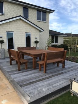 Macrocarpa Dining Table — Ladbrooks Square Planked & Pews — photo 3 of 5
