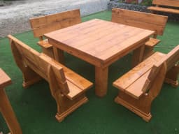 Macrocarpa Dining Table — Ladbrooks Square Planked & Pews — photo 2 of 5