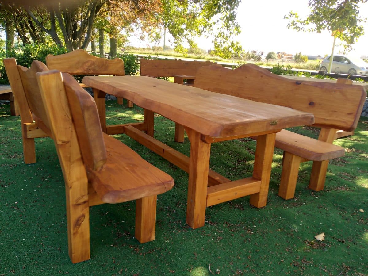 Macrocarpa Dining Table — Lincoln Slab & Pews
