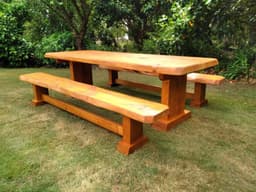 Macrocarpa Dining Table — Prebbleton Slab & Forms — photo 1 of 5