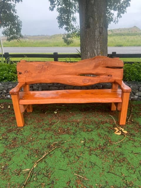 Macrocarpa Bench Seat — Rustic Slab Pews