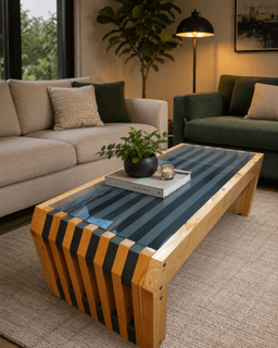 Macrocarpa Coffee Table — Halswell Slatted — photo 2 of 2