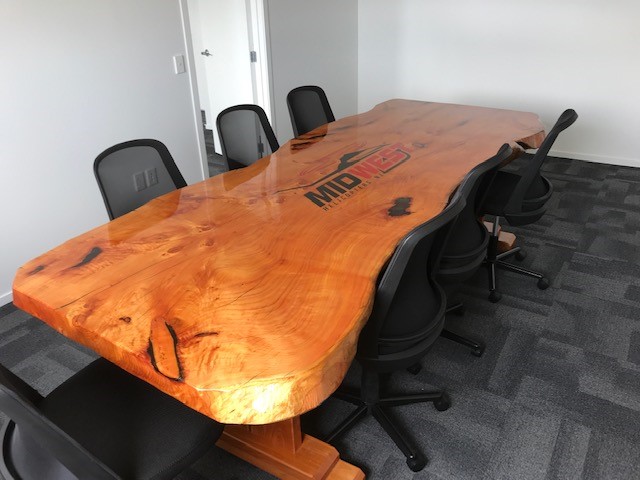 Macrocarpa boardroom table commercial fitout